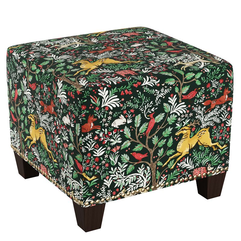 Skyline Furniture Square Nail Button Ottoman Patterned, 3 of 6