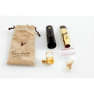 Vandoren V16 Metal Tenor Medium Chamber Mouthpiece with Optimum Ligature/Cap Kit Level 3 T7 194744674648 - 1 of 2