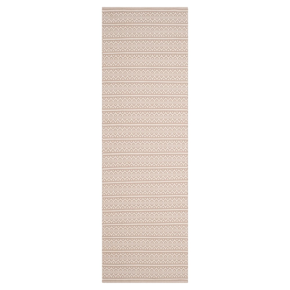 2'3inx8' Runner Ivory/Gray Geometric Woven - Safavieh