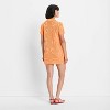 Women's Short Sleeve Mesh Button-Up Mini Sweater Dress - Future Collective - 2 of 3