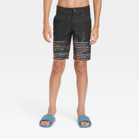 Boys' Striped Hybrid Swim Shorts - Art Class™ Black : Target