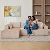 Minimalist Corduroy L-Shape Sectional with Chaise - Deep Seating Sleeper Sofa for Living Room & Lounge - 3 of 4