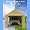 10x20 Ft Carport, Car Port with 180g PE Tarp, Roll-Up Doors, and 4 Windows, for Sedans, Bass Boats, Motos, ATVs, and SUVs - 2 of 4