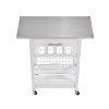 SEVOBAL Kitchen Carts and Islands Mobile Rolling Kitchen Island Trolley Serving Cart Mobile Kitchen Storage Islands, White, 30"*15.75"*33.35" - 3 of 4