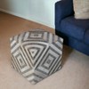 HomeRoots 18" Gray and Beige Hair on Hide Cube Geometric Pouf Ottoman - 2 of 4