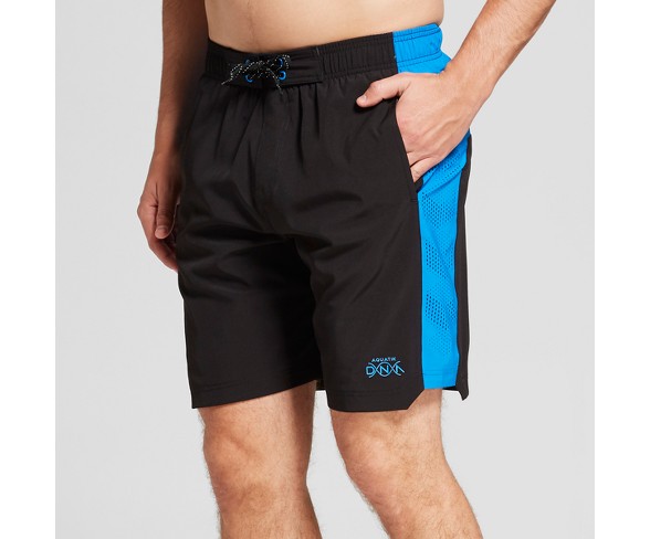 Aquatik DNA Men's 8" Athletic Swim Trunk - Black/Blue S