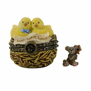 Boyds Bears Resin 1.5 Inch Mr & Mrs Nestling's Home Tweet Treasure Box Figurines - 1 of 3