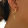 Bow Earrings for Women Gold Bow Earrings for Women-Christmas Earrings Trendy Elegant Bowtie Drop Dangle Hoop Stud Lightweight Hypoallergenic Christmas - 3 of 4