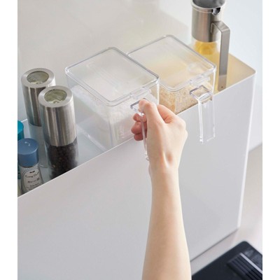 Black Steel Magnetic Countertop Spice Rack with Sliding Drawer