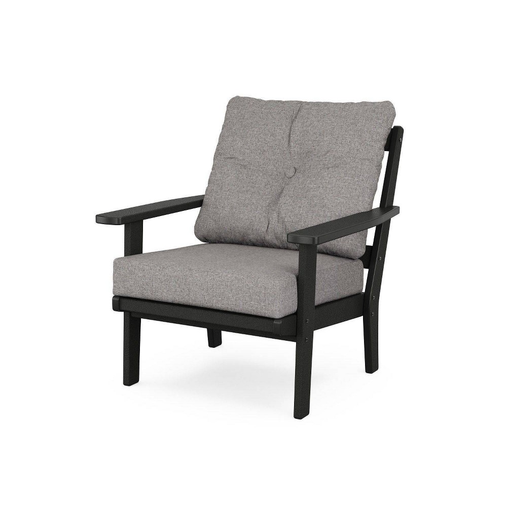 Photos - Garden Furniture POLYWOOD Prairie Deep Seating Outdoor Patio Club Chair Black/Gray Mist: Craftsman Style, Fade & Stain-Resistant