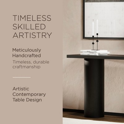 Lana Black Solid Wood Console Table with Cylindrical Legs
