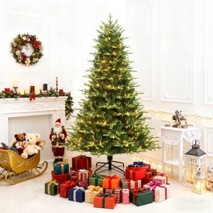 YARDSIGHT 7.5 ft. Pre-Lit Artificial Christmas Tree with 750 LED Lights, 32 Light Modes, Remote Control, and Timer Function - 1 of 4