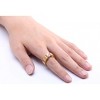 Wedding Band Ring for Men or Women 8mm Wide Gold Stainless Steel 1 Ct Cz Ginger Lyne Collection - 4 of 4
