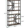 LITTLE TREE 76.77" Tall 8 Tier Etagere Bookcase with Open Shelf Brown - 4 of 4
