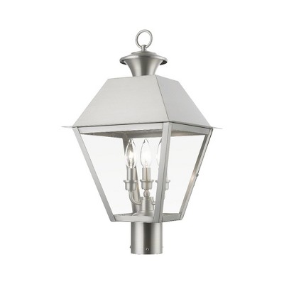 Livex Lighting Wentworth 3 - Light Post Light in  Brushed Nickel
