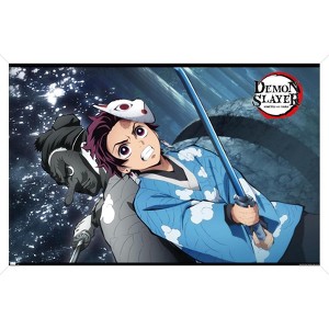 Trends International Demon Slayer - Tanjiro & Urokodaki Forest Framed Wall Poster Prints - 1 of 4