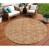 Terra Cotta Copper And Beige Geometric Washable Indoor Outdoor Area Rug - 2 of 4