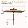Pellebant 10 x 6.5 FT Rectangular Double Top Patio Market Umbrella with Tilt & Crank - 2 of 4