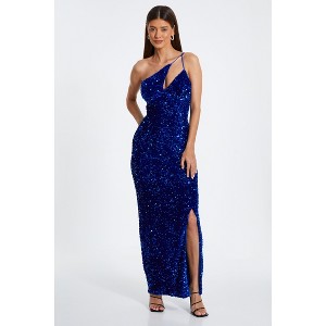 Quiz Women's One Shoulder Cut Out Sequin Maxi Dress - 1 of 4