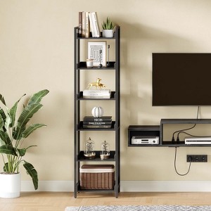 Greenstell Modern Style Bookshelf, Bookcase, High Bookshelf Corner Storage Organizer for Home Office Bedroom Kitchen Living Room - 1 of 4