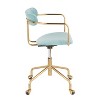 Sapphtopaz Modern Office Chair with Wheels Adjustable Height Velvet Upholstered Desk Swivel Chair with Golden Base Vanity Chair for Home Office - 4 of 4