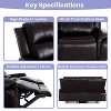 Home Imports Emporium Contemporary Recliner Sofa, Manual Reclining Sofa for Living Room with Pillow Tops and Cupholders in Espresso - 2 of 4