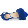 Allegra K Women's Faux Fur Buckle Closure Ankle Strap Block Heels Sandals - 4 of 4