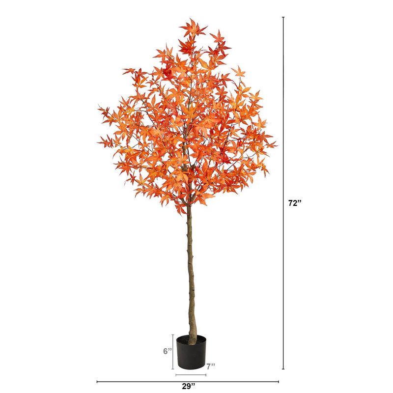 Nearly Natural 6-ft Autumn Maple Artificial Tree, 4 of 9