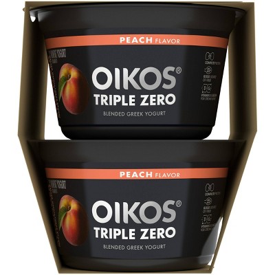 Oikos Triple Zero Peach Greek Yogurt - 4ct/5.3oz Cups_1