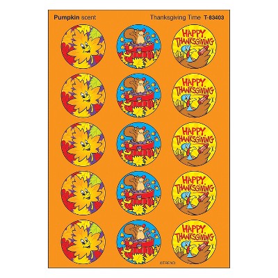 Trend Enterprises Trend Thanksgiving Time - Pumpkin Stinky Stickers Large Round 60 ct. (T-83403)
