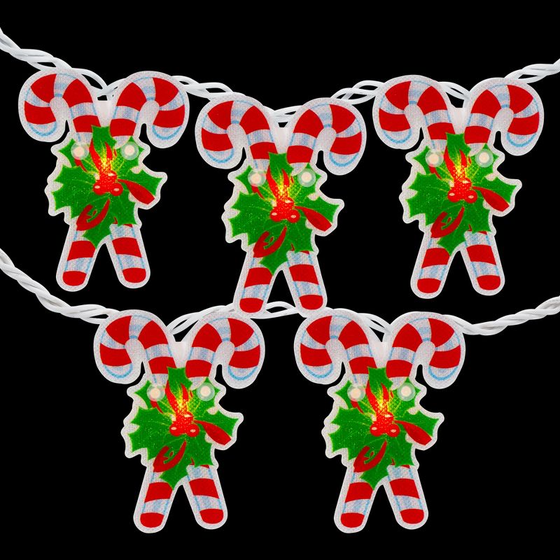Northlight 10-Count Candy Cane Christmas Light Set - 6ft White Wire, 3 of 7