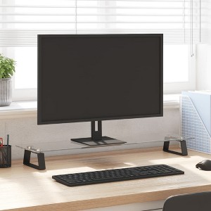 vidaXL Monitor Stand Black 31.5 in.x7.9 in.x3.1 in. Tempered Glass and Metal - 1 of 4