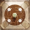 Okak Rustic Industrial Large Round Dining Table with Sturdy Metal Base,Minimalist Kitchen Dinner Table for Dining Room,Breakfast Nook - 4 of 4