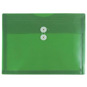JAM Paper 9 3/4'' x 13'' 12pk Plastic Envelopes with Button and String Tie Closure, Letter Booklet - 1 of 3