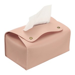 Unique Bargains PU Leather Home Car Office Decorative Tissue Box Holder - 1 of 4