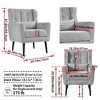 Kumasinova Modern Accent Chair with Waist Pillow, Upholstered Arm Chairs with Tapered Wooden Legs, Reading Chair for Living Room, Bedroom, Office - 2 of 4