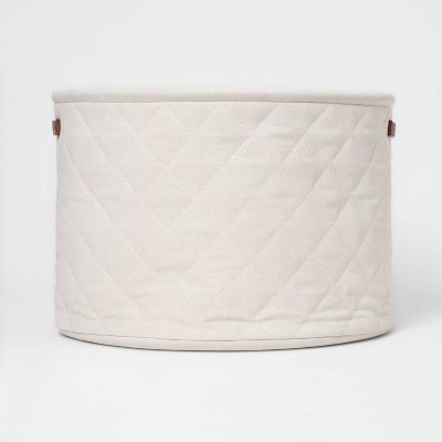 Large Round Quilted Bin - Cloud Island™ Off White