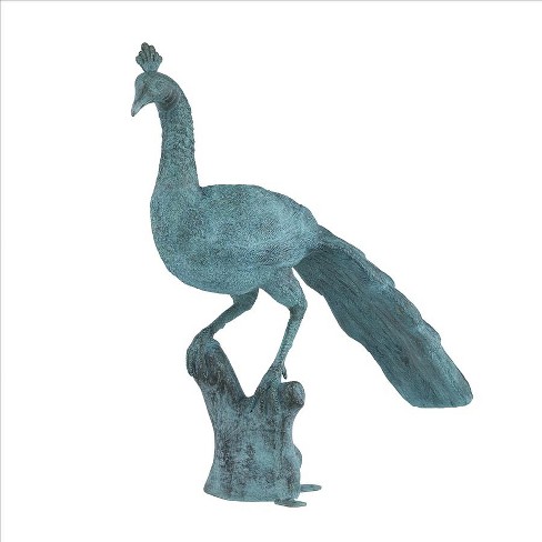 Alpine Metal Peacock Outdoor Statue 22 inch Tall