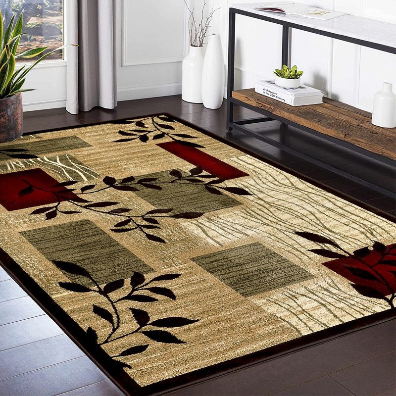 Area Rug Bohemian Area Rug Plush Thick Rug Geometric Floral Rug Thick Durable Stain-Resistant Rug Dining Office Mat, 3 of 9