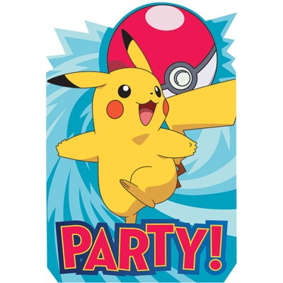 Birthday Express Pokemon Core Invitations - 8 Count