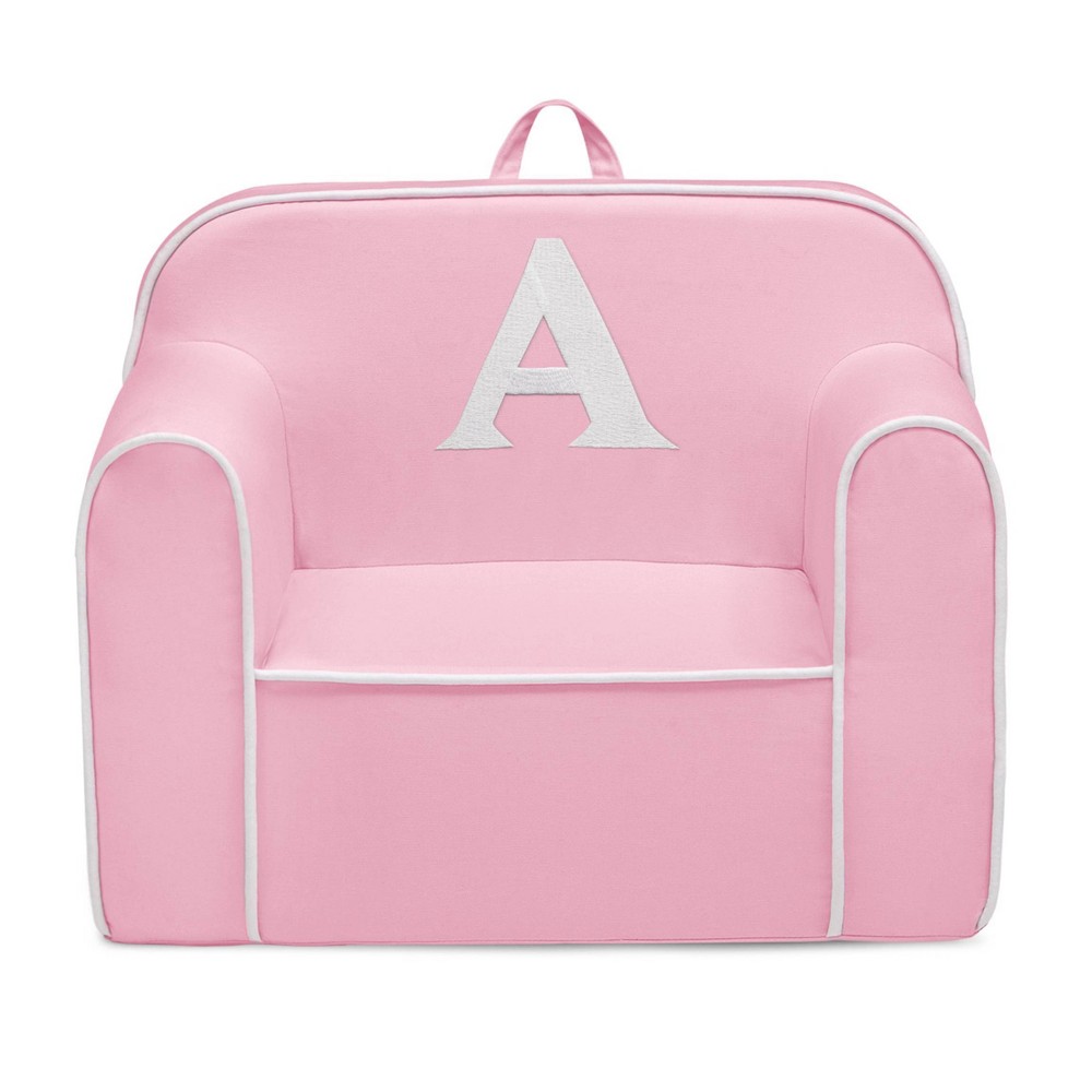 Delta Children Personalized Monogram Cozee Foam Kids' Chair - Customize with Letter A - 18 Months and Up - Pink & White -  88964284