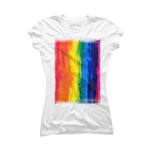 Adult Design By Humans Vertical Artistic Pride Flag By stevej T-Shirt - 1 of 2