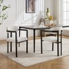 Mid-Century Modern Dining Arm Chairs Set of 2,Upholstered Accent Kitchen Chairs with Black Metal Legs-Baofuwish - 2 of 4