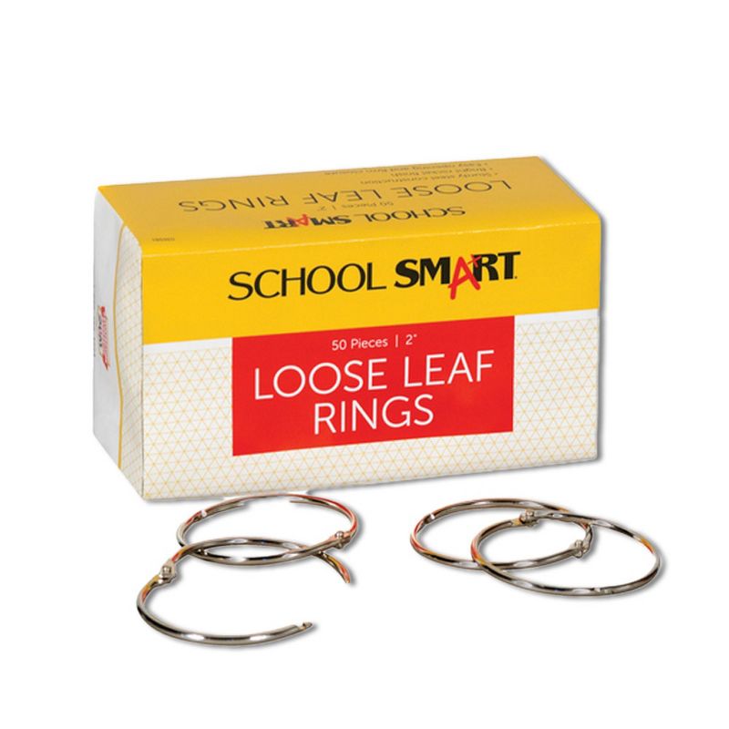 School Smart Loose Leaf Rings, 2 Inches, Nickel Plated Steel, Pack of 50, 3 of 4
