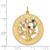 Black Bow Jewelry 14k Yellow Gold & CZ Tree of Life Circle Pendant, 29mm (1 1/8 inch) - 4 of 4