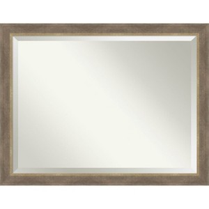 Amanti Art Driftwood Tan Beveled Wood Framed Bathroom Vanity Wall Mirror - 1 of 4