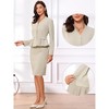 INSPIRE CHIC Women's Long Sleeve Collarless Peplum Blazer and Pencil Skirts Suit Set 2 Pcs - 2 of 4