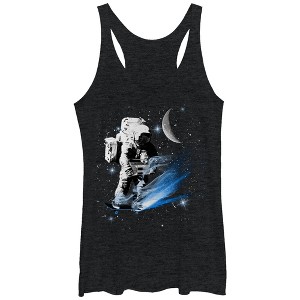Women's Lost Gods Boombox Astronaut in Space Racerback Tank Top - 1 of 3