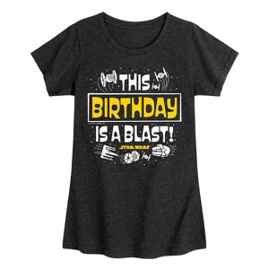 Girls' - Star Wars - This Birthday Is A Blast Fitted Short Sleeve Graphic T-Shirt - 1 of 4