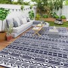 Outsunny Outdoor Patio Rug, Large Camping Carpet with Carrying Bag, Waterproof Plastic Straw, Reversible, Geometric Wall - 2 of 4